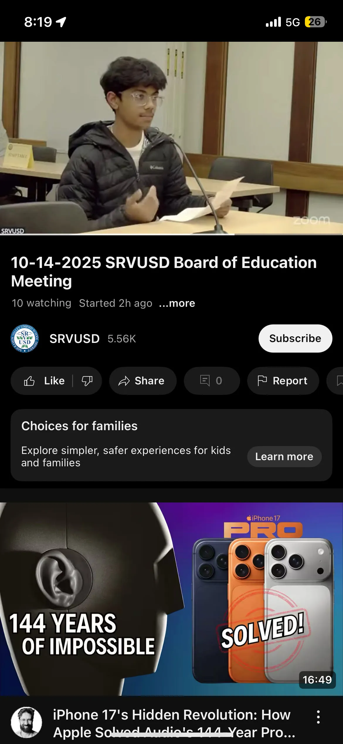 Speaking at the SRVUSD Board of Education meeting