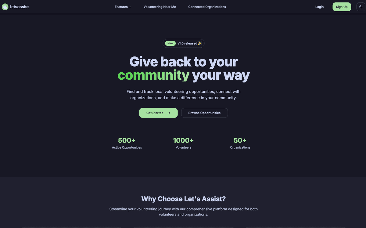 Landing Page Screenshot